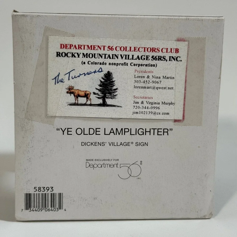 Department 56 Dickens Village Ye Olde Lamplighter 58393 Heritage Collection
